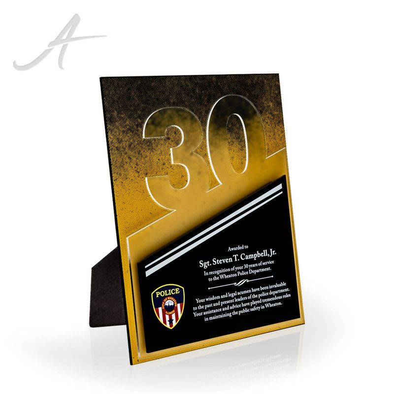 30 Year Flow Acrylic Award Plaque