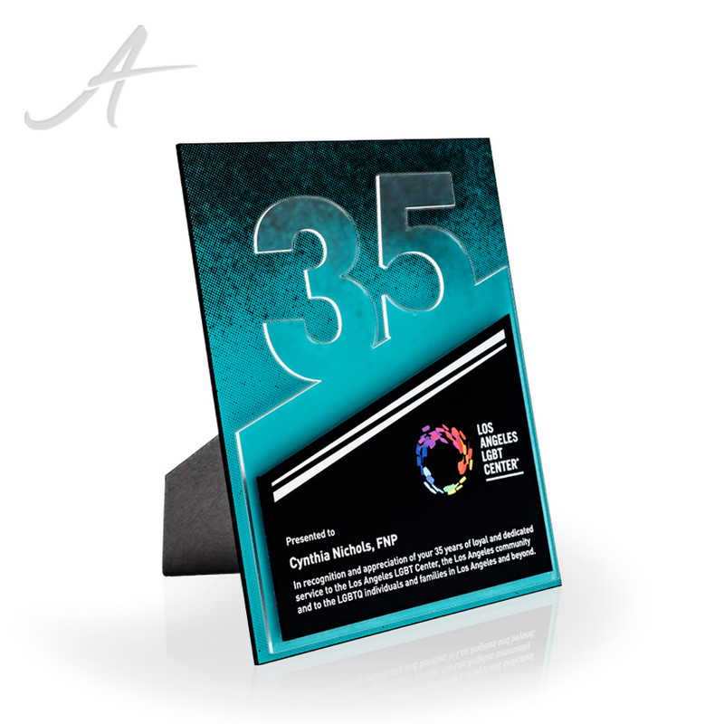 35 Year Flow Acrylic Award Plaque