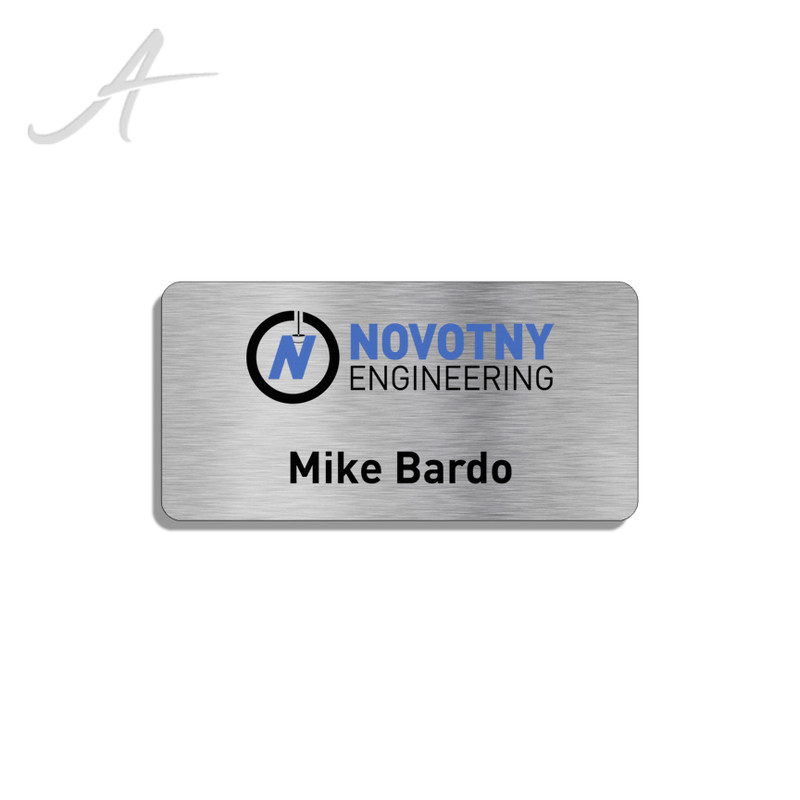 Aluminum Full Color Name Badges Silver