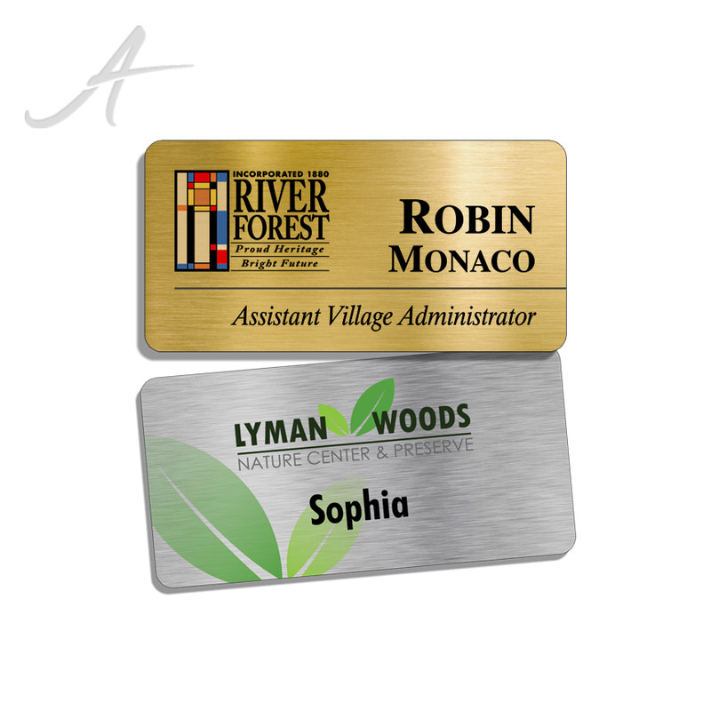 Aluminum Full Color Name Badges Group