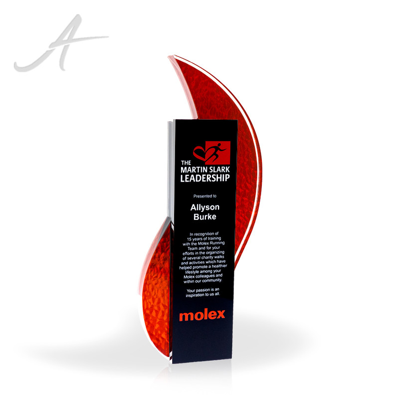 Hestia Acrylic Flame Award - Red