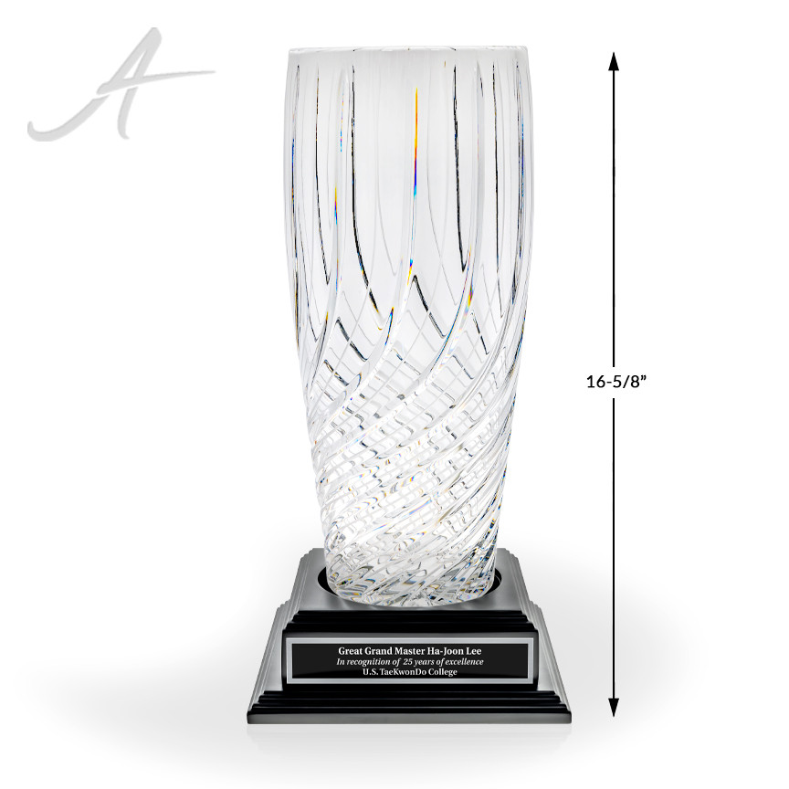 Monica Crystal Vase Award On Base Vases and Bowls Awarding You