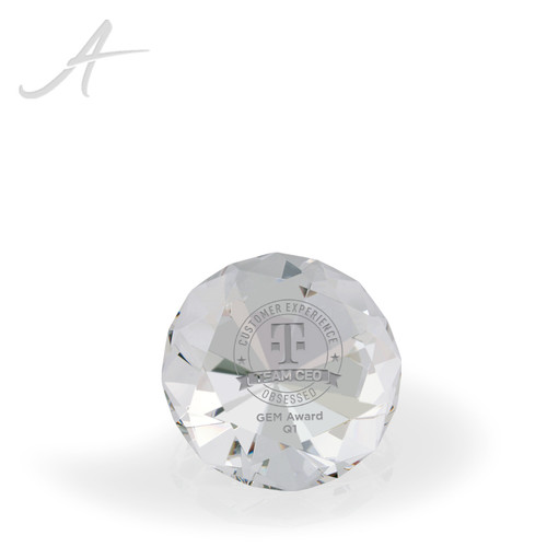 定価11万 新品 CAREERING GLASS OF DIAMOND GOD Adwikoso 3.15 inch Crystal Diamond Paperweight with Stand