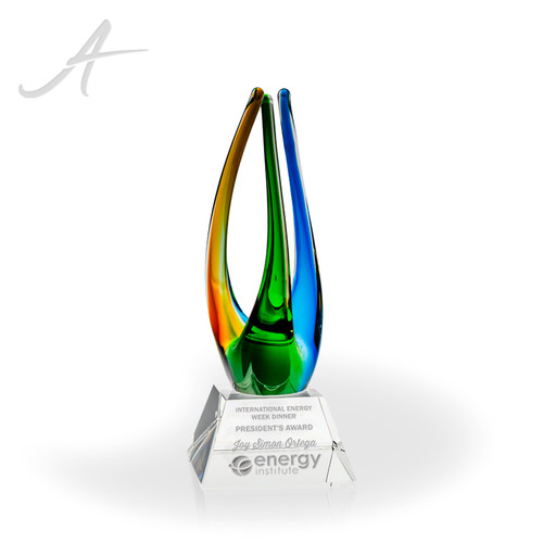 Owen Art Glass Award Clear Pyramid Base 12 5 Tall Art Glass Awards Awarding You