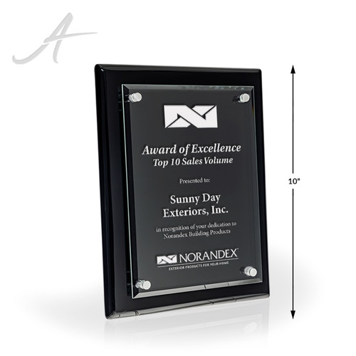 Black Tesla Glass Plaque, 8" X 10" Engraved Award Plaques Awarding You