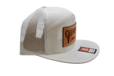 White Leather Patch Cap 
