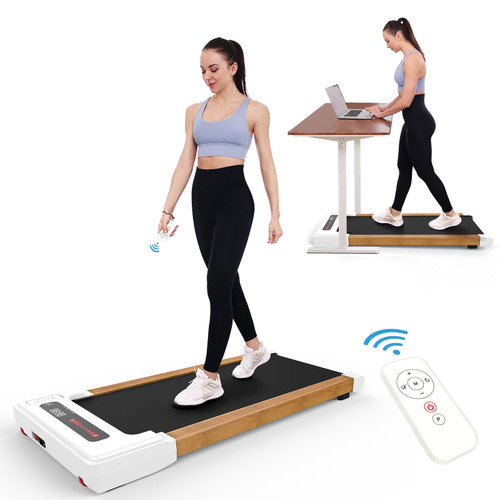 Walking Pad Treadmill Under Desk,Portable Mini Treadmill 265 lbs Capacity with Remote Control,Installation-Free Jogging Machine for Home/Office,Bluetooth and LED Display.