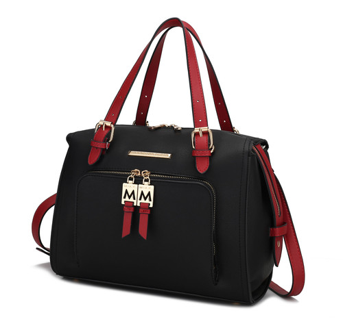 MKF Collection Elise Vegan Leather Color-block Women Satchel Bag by Mia K