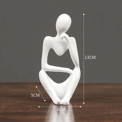 Thinker Resin Statue Nordic Abstract Figurine Crafts Home Decor Modern