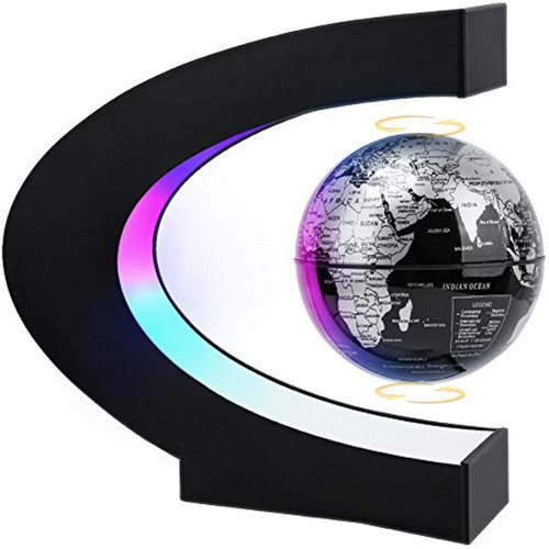 Magnetic Levitating Globe with LED Light; Cool Tech Gift for Men Father Boys; Birthday Gifts for Kids; Floating Globes World Desk Gadget Decor in Office Home/Display Frame Stand