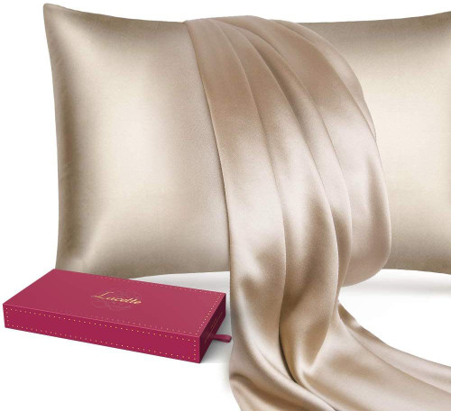 Silk Pillowcase for Hair and Skin;  22 Momme 100% 6A Soft Silk Pillow Case with Hidden Zipper;  600 Thread Count;  Dual Sided Silk Fabrics/Wood Pulp Fiber;  1 Pack (Standard Size 20"x26"