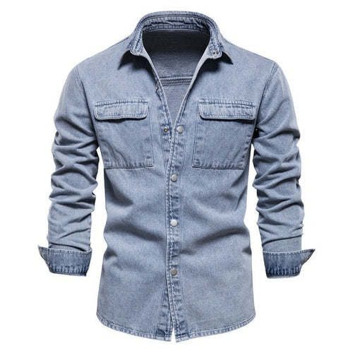 Casual Long Sleeve Shirt | Jean Long Shirt | Cotton Shirts | Denim