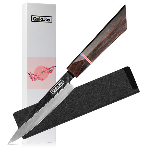 Qulajoy 8 Inch Japanese Chef Knife, Professional Hand Forged High Carbon Steel Kitchen Chef Knife,Cooking Knife With Ebony Handle