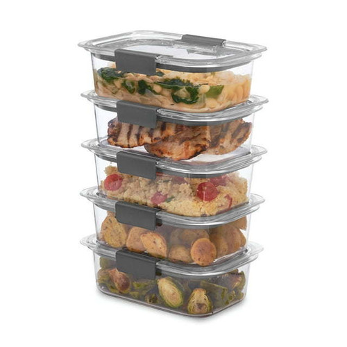 Brilliance Food Storage Containers, 3.2 Cup 5 Pack, Leak-Proof,, Clear Tritan Plastic