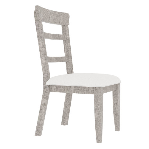 Upholstered pine wood Dining Chairs (19.1*24*37.4inch)Set of 2, Dining Room Kitchen Side Chair Ladder Back Side Chairs Gray