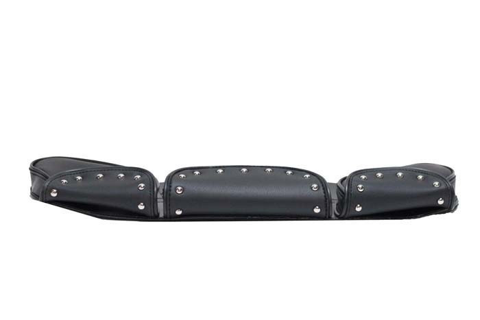 MOTORCYCLE STUDDED WINDSHIELD BAG w/3 POCKETS w/VELCRO D57 ezeesource