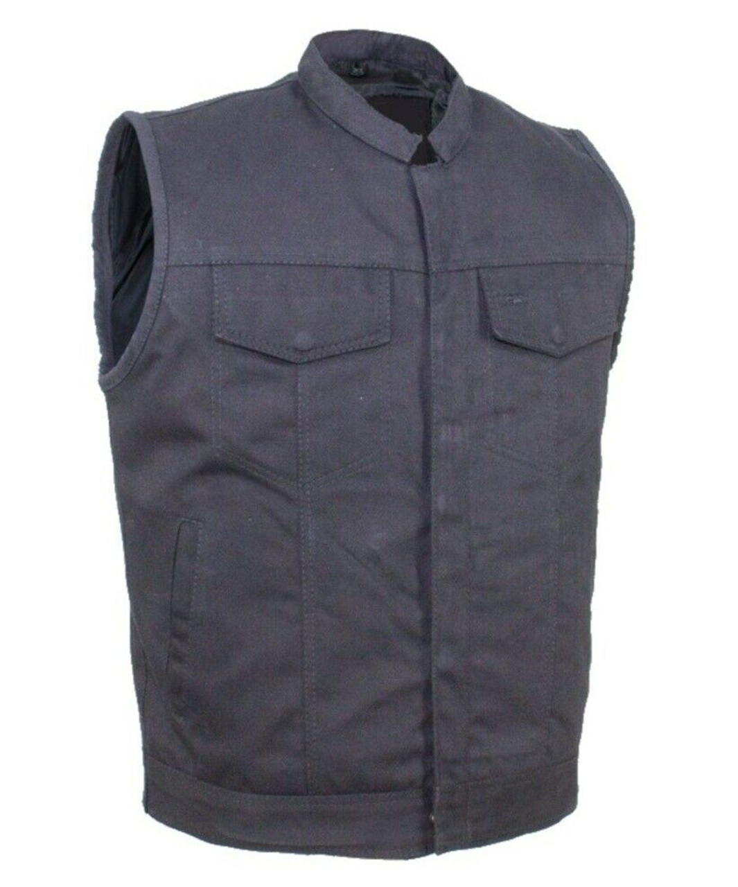 Cut off Brown Denim Mens Biker Vest-Gilet Jeans – Vintage Leather