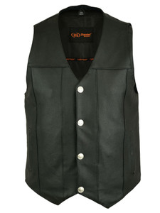 MENS MC CLUB LEATHER VEST w/ CONCEAL CARRY POCKETS - MA9 MENS MC CLUB LEATHER VEST w/ CONCEAL CARRY POCKETS - MA9