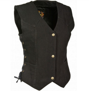 LADIES 3 SNAP FRONT DENIM VEST - SA60 LADIES 3 SNAP FRONT DENIM VEST - SA60
