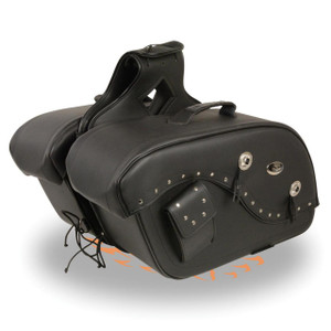 13" W MOTORCYCLE WATERPROOF STUDDED SADDLEBAGS w/ POCKETS - SA23 13" W MOTORCYCLE WATERPROOF STUDDED SADDLEBAGS w/ POCKETS - SA23