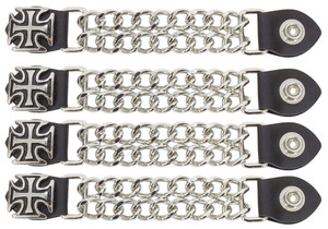 4PC MOTORCYCLE BIKER DUAL METAL CHAIN CHOPPER CROSS GRAPHIC VEST EXTENDER - DD39 4PC MOTORCYCLE BIKER DUAL METAL CHAIN CHOPPER CROSS GRAPHIC VEST EXTENDER - DD39