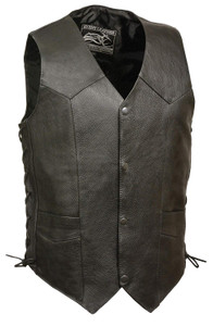 EVENT LEATHER MEN'S PROMOTIONAL GRADE LEATHER VEST w/ LINER & SIDE LACES - SAFO