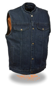 MILWAUKEE PERFORMANCE MENS BLUE COTTON DENIM VEST w/ CONCEAL GUN POCKET - SAFW MILWAUKEE PERFORMANCE MENS BLUE COTTON DENIM VEST w/ CONCEAL GUN POCKET - SAFW