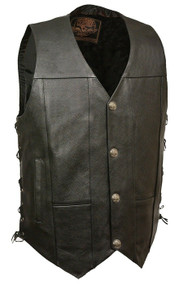 MILWAUKEE LEATHER MEN'S MOTORCYCLE PREMIUM LEATHER VEST w/ GUN POCKETS - SADH