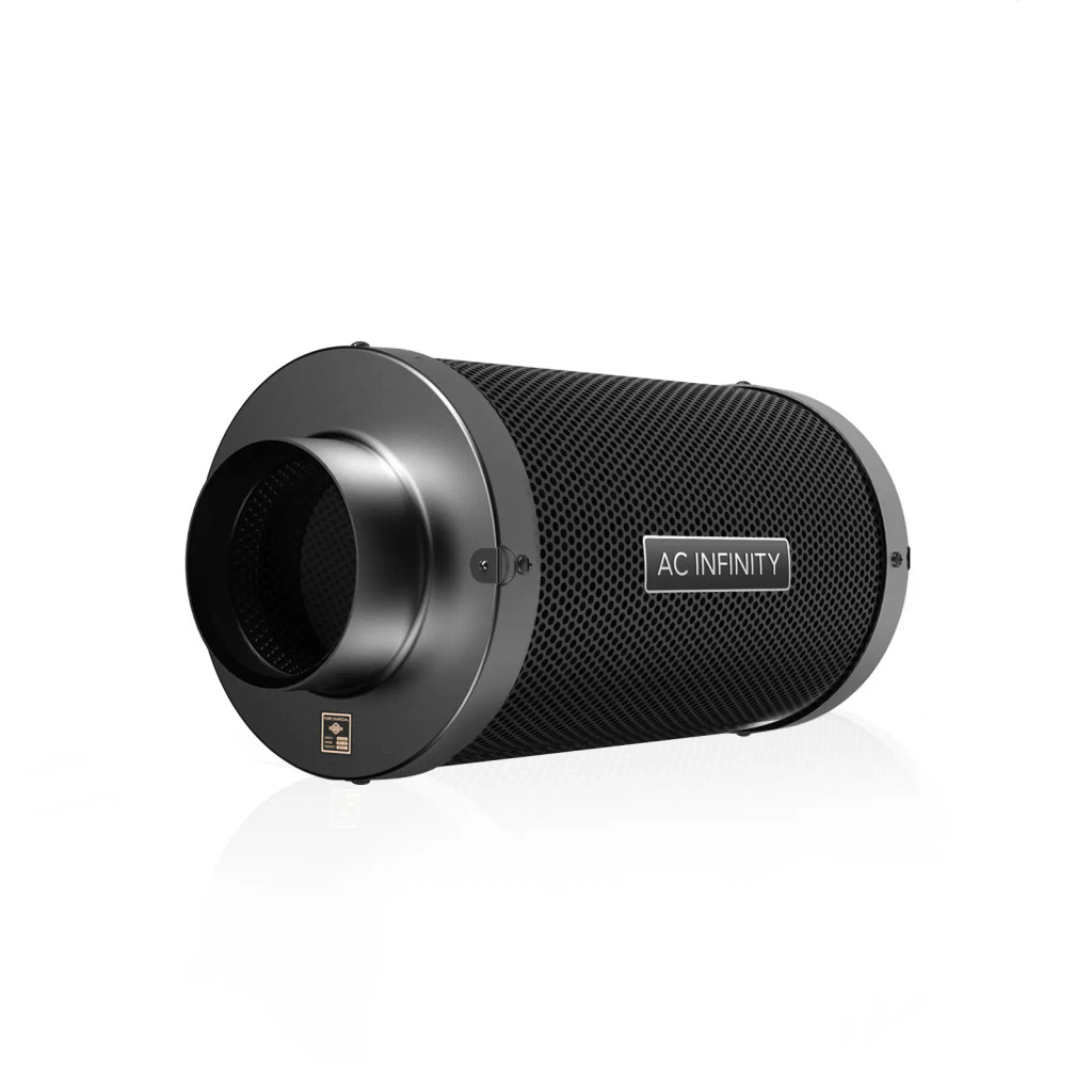 Aktivkohlefilter 100 mm mit Premium-Aktivkohle für Inline-Lüfter, Geruchs- und Luftkontrolle.