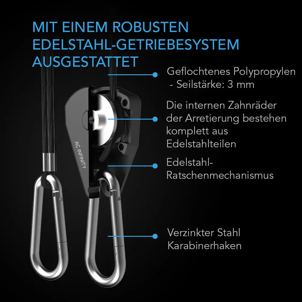 Verstellbare 3 mm Seilaufhänger, schwere Edelstahl-Ratschen, 68 kg Tragkraft, 1 Paar