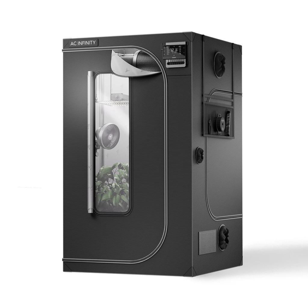 AC Infinity CLOUDLAB 844, Advanced Grow Zelt 120 × 120 × 200 cm, 25 mm Mylar-Canvas, 22 mm Stahlstangen, laborgetestet höchste Reflexion, großes Sichtfenster, Montageplatte für Controller, Indoor Growing