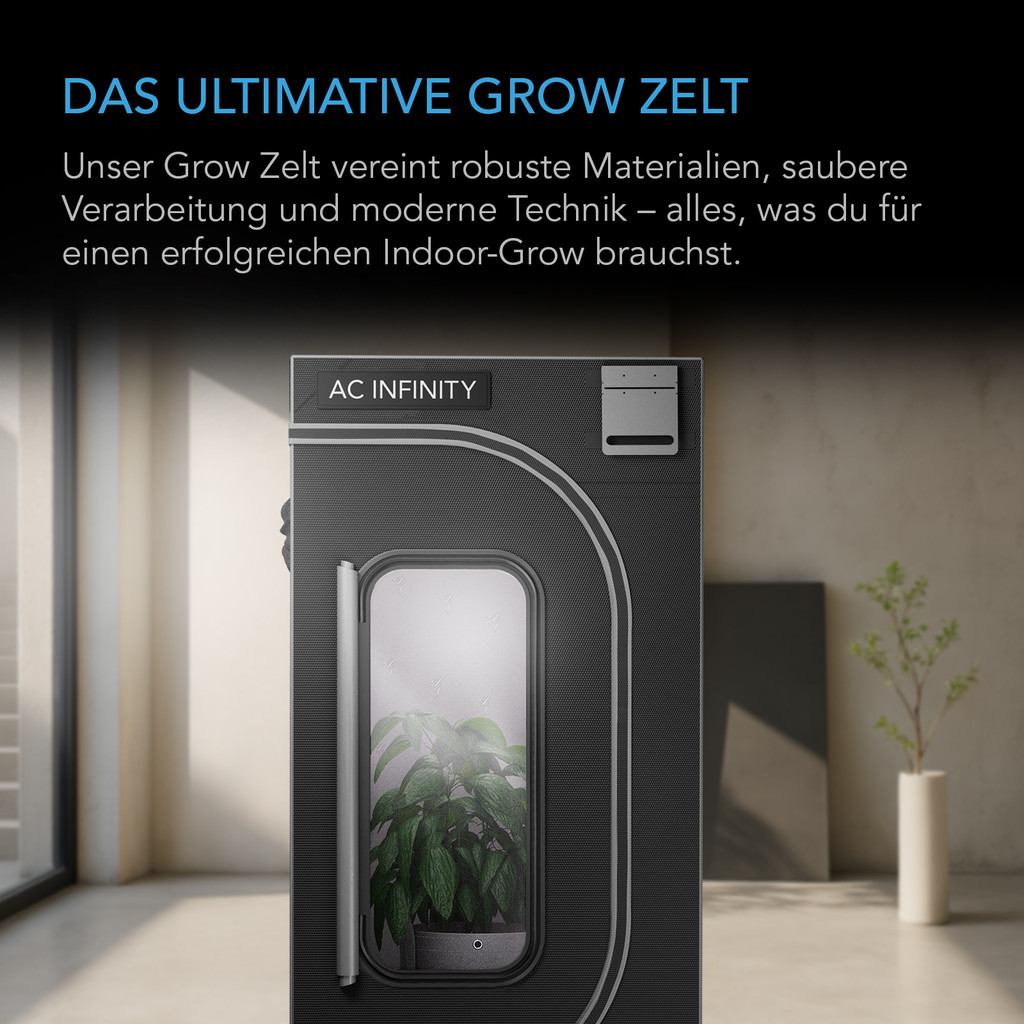 AC Infinity CLOUDLAB 866, Advanced Grow Zelt 150 × 150 × 200 cm, 25 mm Mylar-Canvas, 25 mm Stahlstangen, laborgetestet höchste Reflexion, großes Sichtfenster, Montageplatte für Controller, Indoor Growing