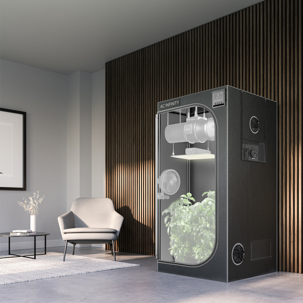 AC Infinity CLOUDLAB 632 Advance Grow Zelt, 90 x 60 x 180 cm, Dickste 22 mm Stangen, Besonders dichtes 2000D Diamant-Mylar-Gewebe, Controller-Halterung für Hydroponik Indoor-Anbau