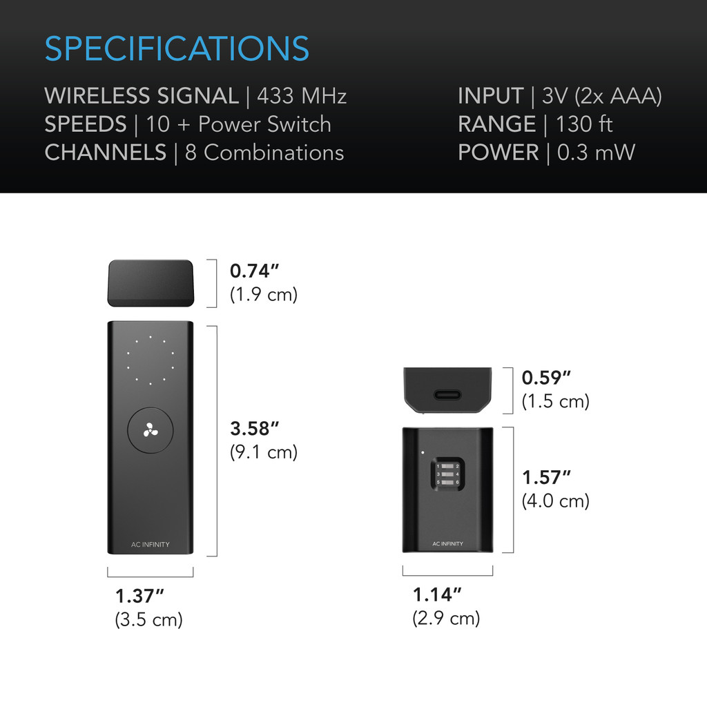 CONTROLLER 63, Wireless Remote Fan Controller