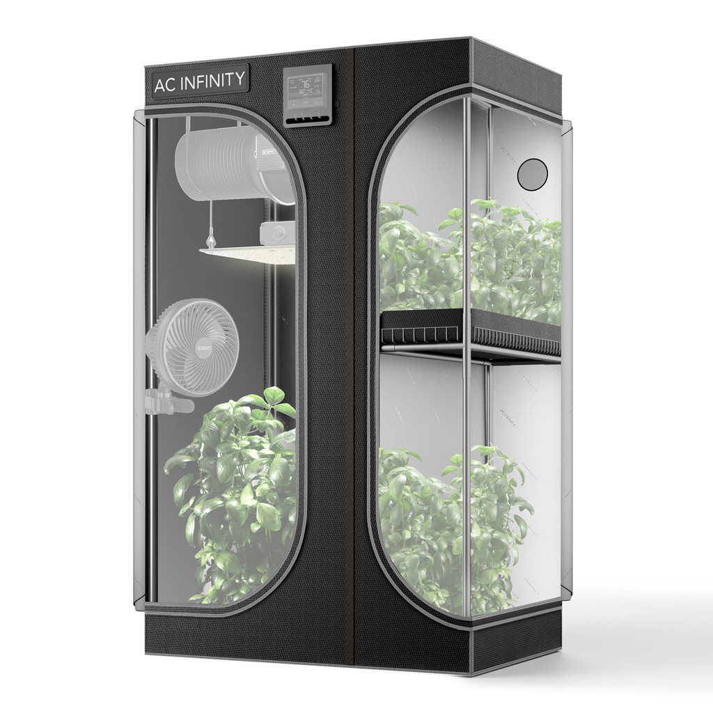 AC Infinity CLOUDLAB 632D 2-in-1 Advance Grow Zelt, 90 x 60 x 180 cm, Dickste 22 mm Stangen, Besonders dichtes 2000D Diamant-Mylar-Gewebe, 90x60 cm für Hydroponik Indoor-Anbau