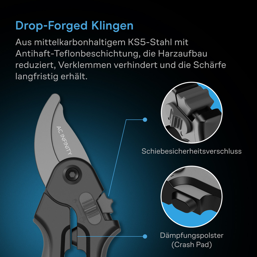 Präzisionsschere aus KS5-Mittelkarbonstahl, 20,3 cm Bypass-Klingen