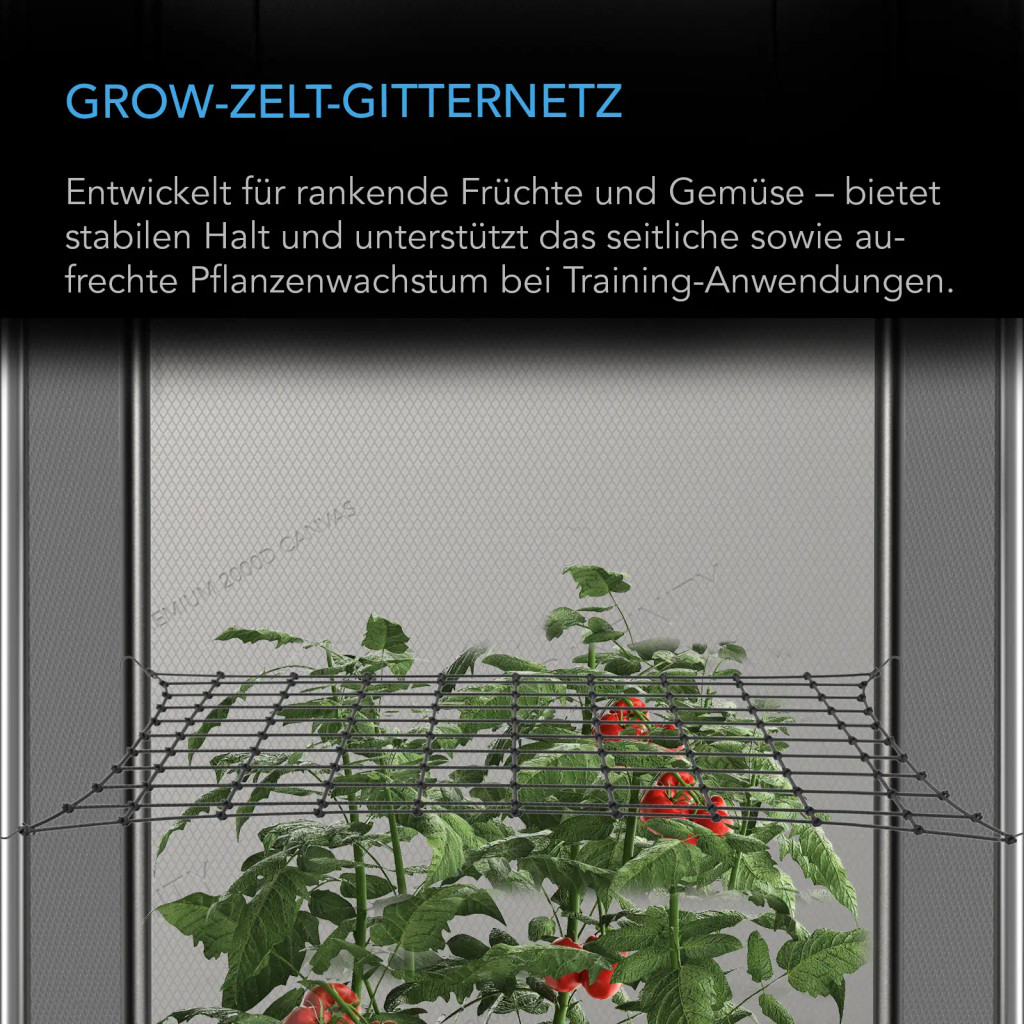 Grow Tent Trellis Netting, Flexible Elastic Cords, 3x3'