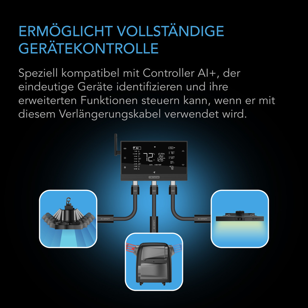 AC Infinity UIS Controller zu Gerät Kabel für Controller 69 PRO und PRO+, Female zu Male, 3 Meter Verbindungsverlängerungskabel, Funktioniert mit CLOUDRAY, CLOUDLINE, IONFRAME, CLOUDFORGE und mehr