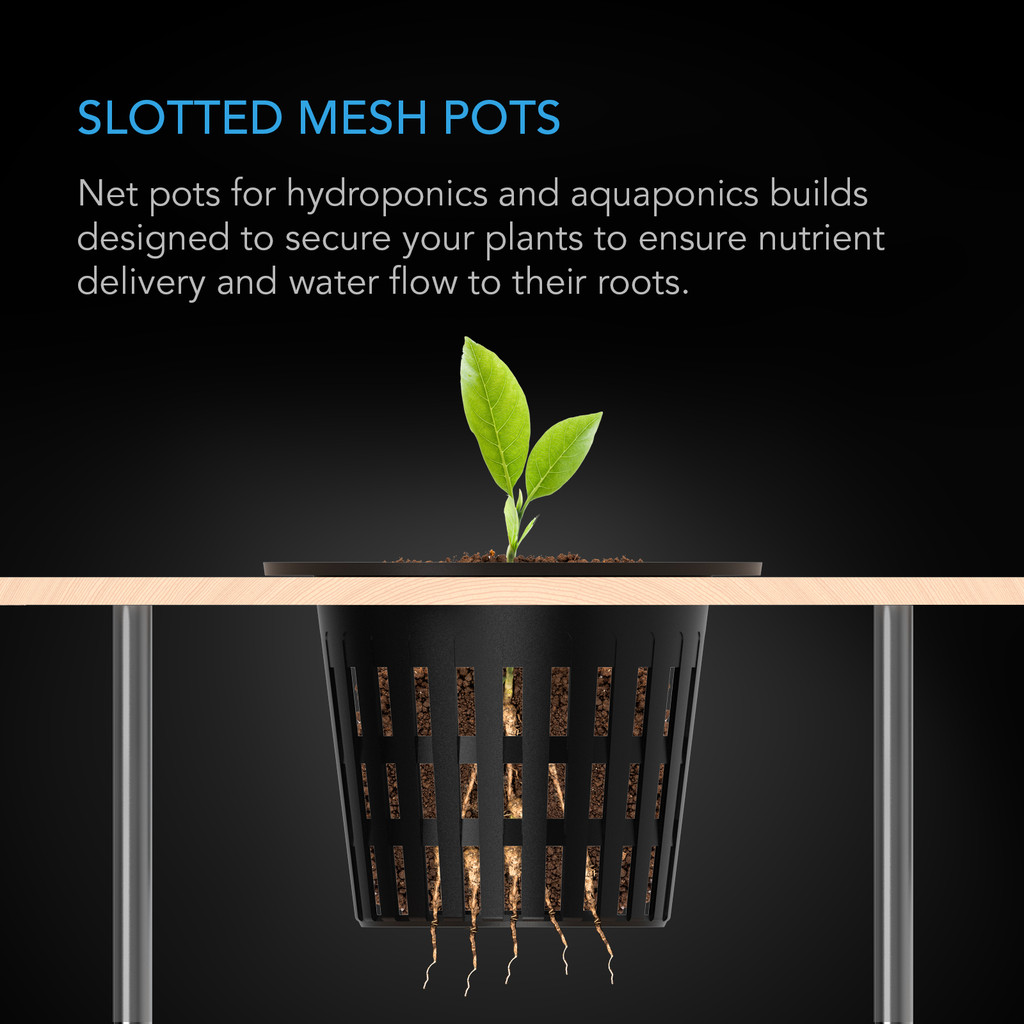 Mesh Net Cups, Slotted Pots with Wide Lips, 4-Inch, 25-Pack