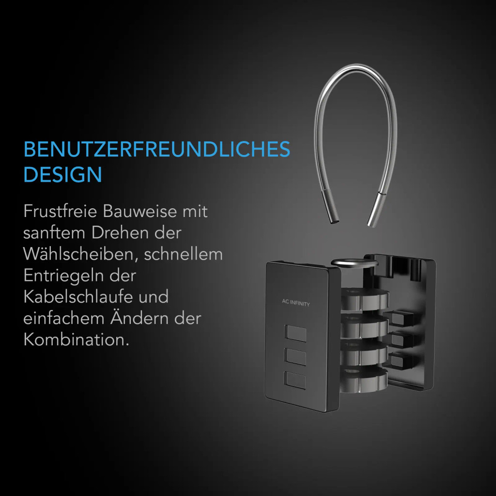 3-stelliges Zahlenschloss, 2er-Pack robustes Zinklegierung-Vorhängeschloss mit Stahl-Drahtkabel für Grow-Zelte, Gewächshäuser und Schuppen