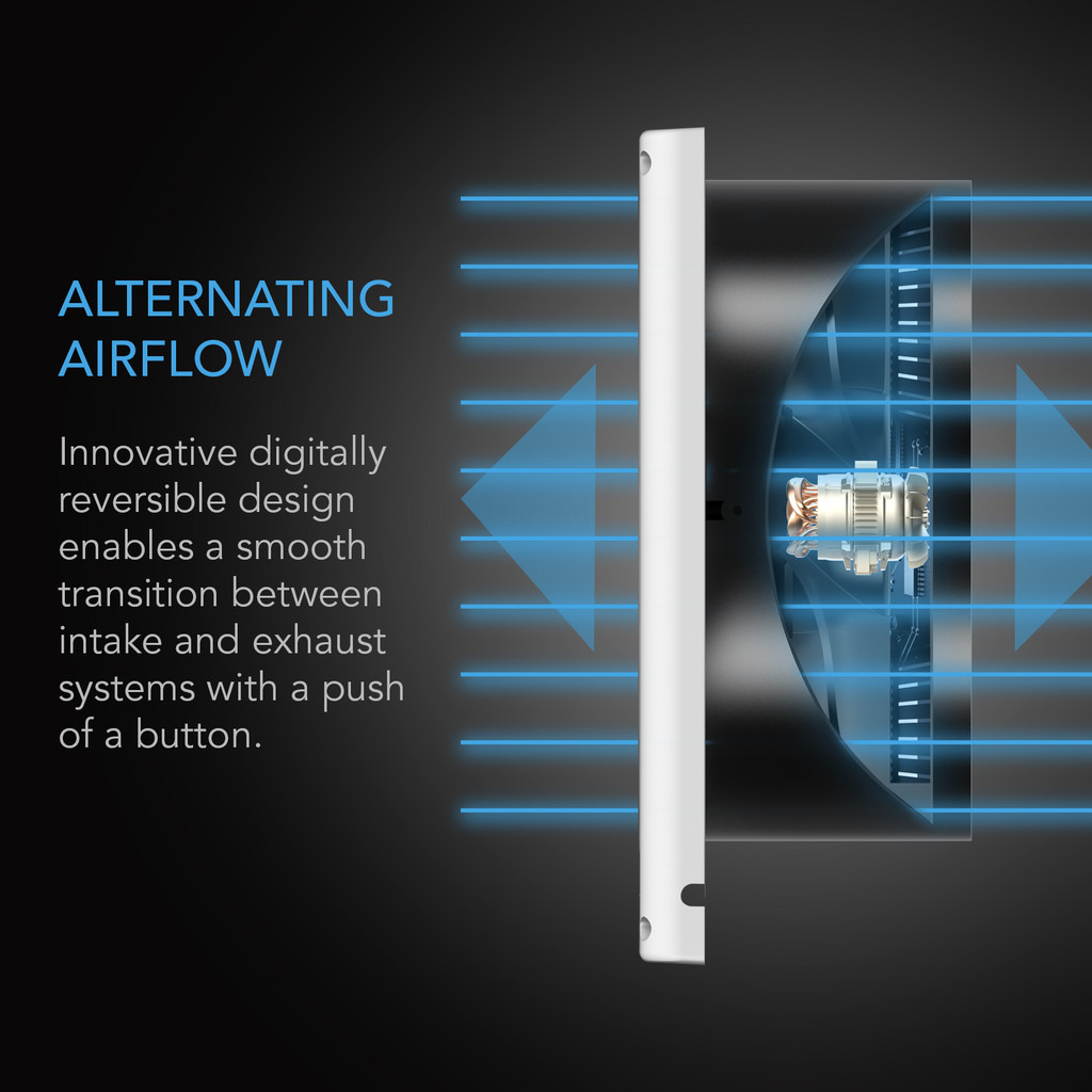 Room to Room Fan, Two-Way Airflow, Temperature Controller, 8-Inch