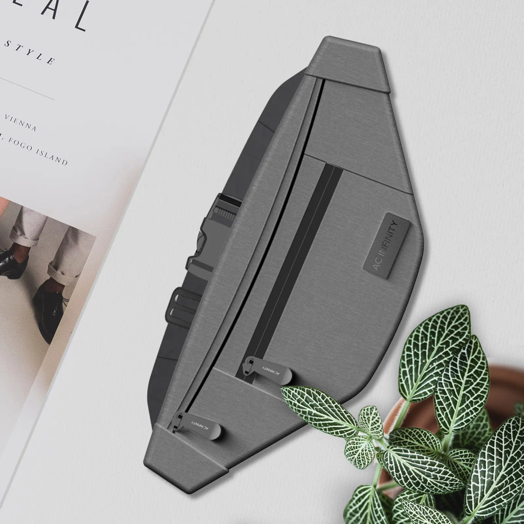 Geruchsicherer Belt Bag, geruchsdichte Stash Tasche aus 900D Nylon mit Aktivkohlefilter-Futter, Travel Pouch, Smell Proof Odorless Stash Bag, Grau