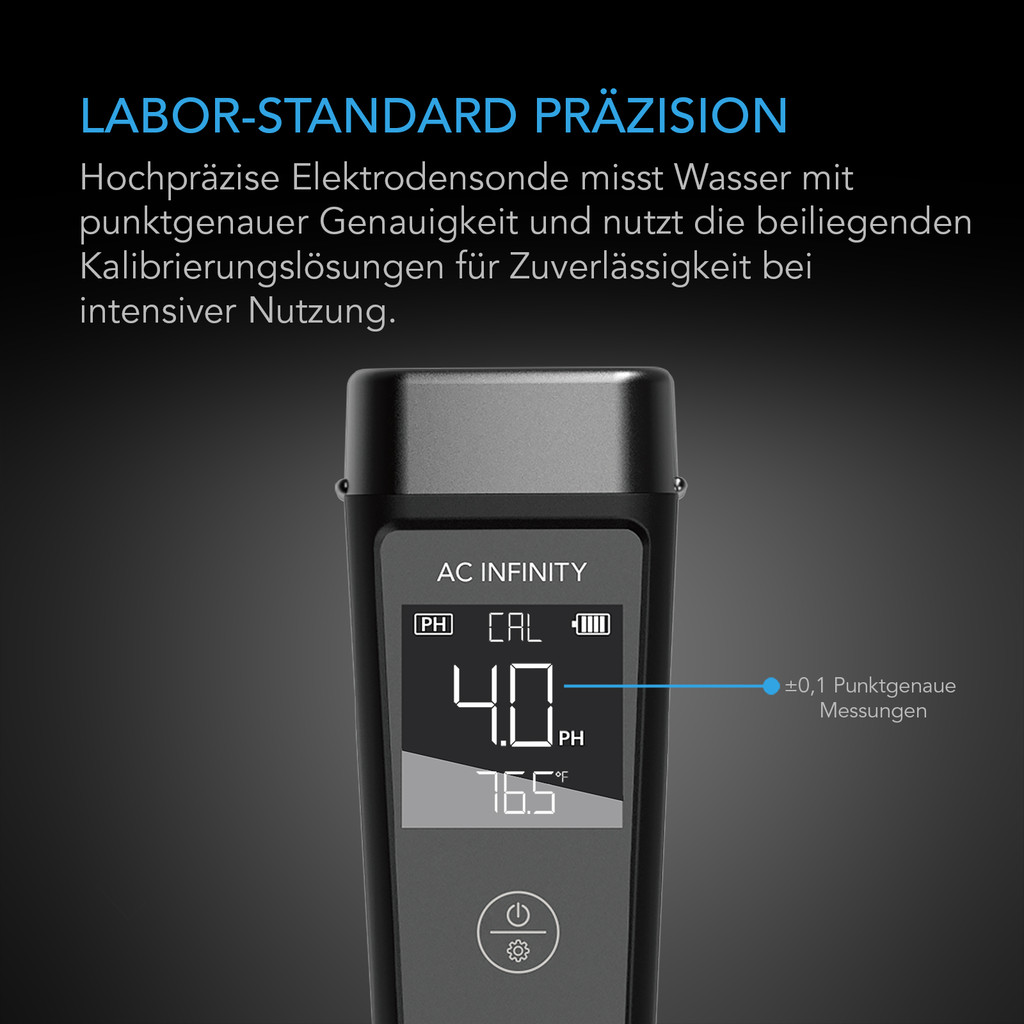 pH-Meter Kit, Hochpräzisions Digital pH-Stift mit ±0,1 pH Genauigkeit, Nährstoff-Test pH-Meter für Wasser Hydroponik Pflanzen, Gartenbau, Aquarien, Schwimmbäder