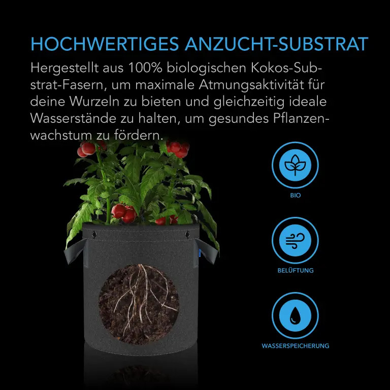 Kokossubstrat, 0,9 kg Premium gepufferter Kokos-Substrat-Block, Kokosnuss-Kompost als Anzuchterde OMRI-zertifiziert, niedriger EC- und pH-Wert für Hydroponik-Pflanzenanbau und Vermehrung