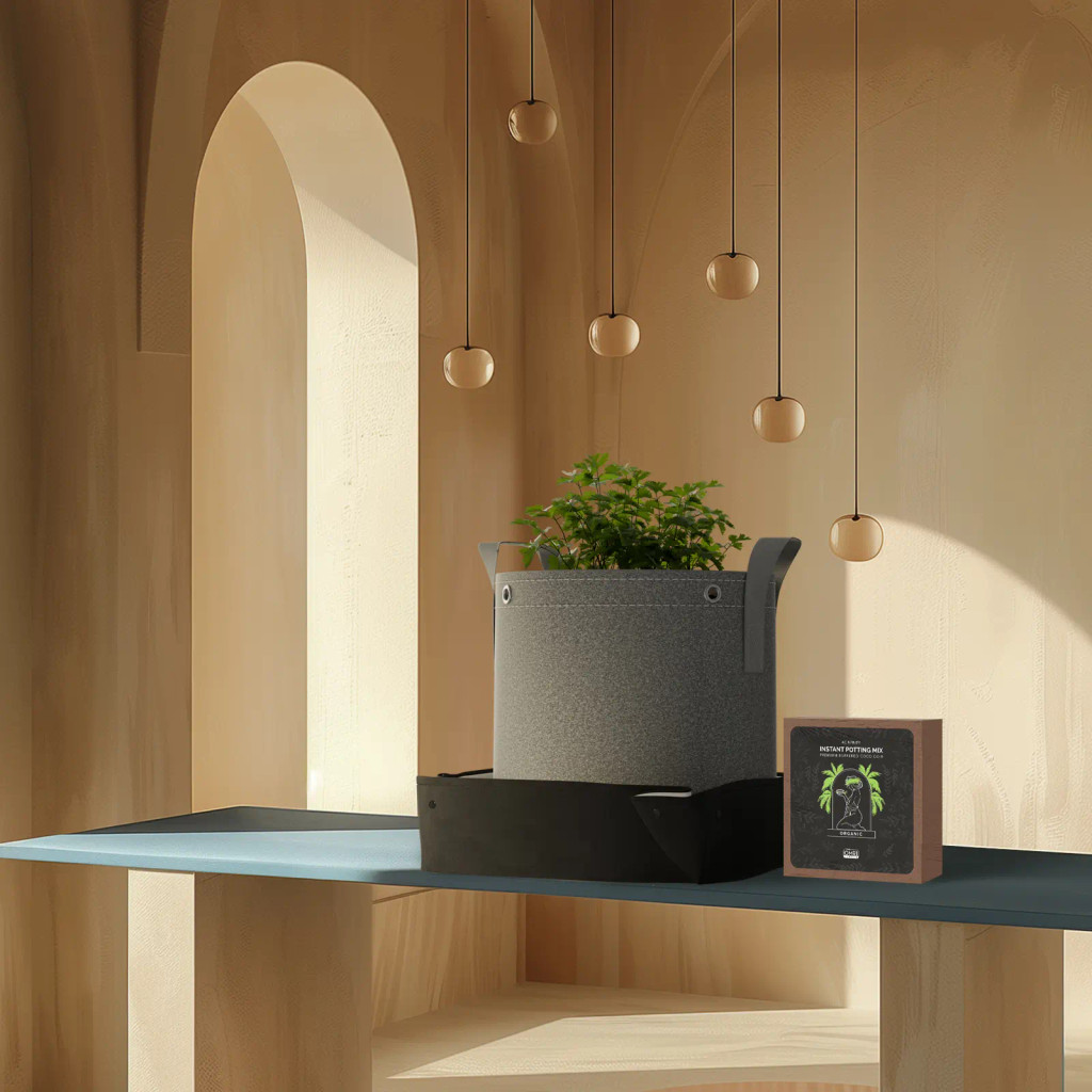 Kokossubstrat Kit, 2-Pflanzen Starter-Set mit premium gepufferten Kokos-Substrat-Blöcken, 19-Liter Stoff-Töpfen und wasserdichten Mehrzweck-Schalen, Grow-Zubehör-Kit für Samenkeimung