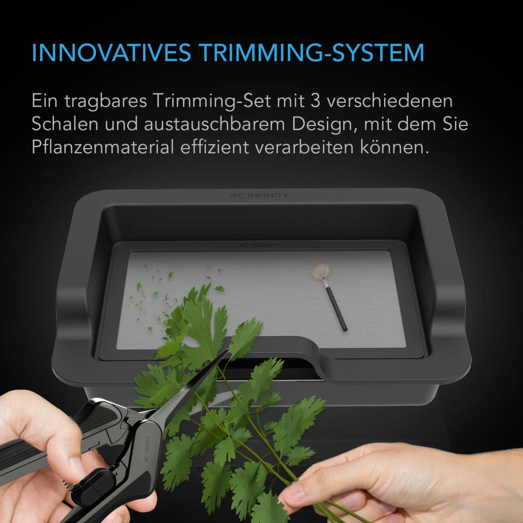 Large Trim Tray System-rGroßes Trim-Tablett-System, 3-Tablett- & 2-Sieb-Set, austauschbares und ergonomisches Design