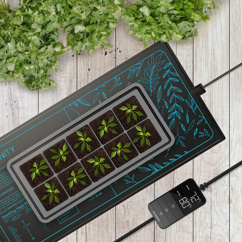 Heizmatte für Keimlinge 52,7 cm x 121,9 cm mit Digitalanzeige-Controller für exakte Wärmeregelung, wasserdichte Heizmatte für Indoor Gardening, Hydrokultur, Keimung, Klonen
