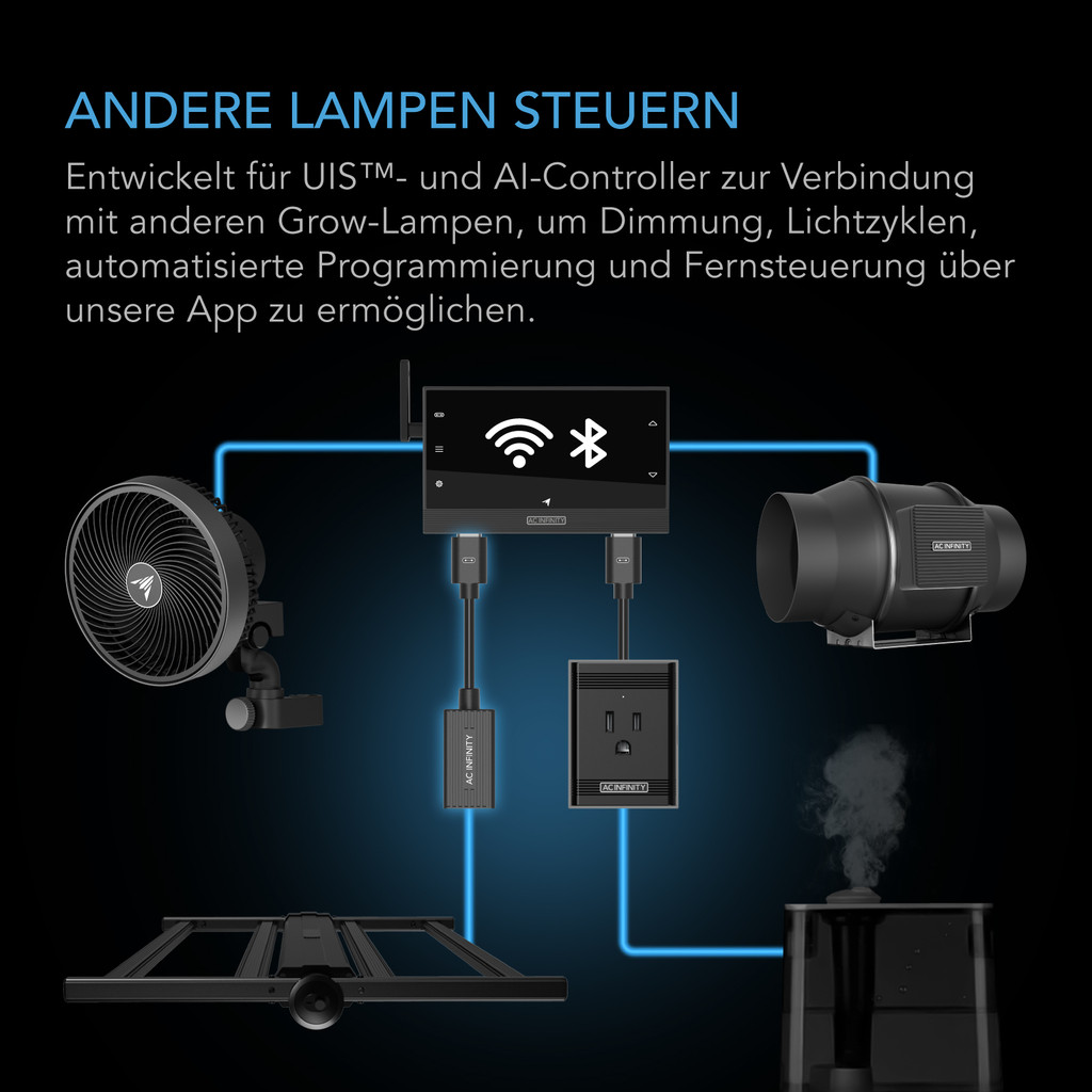 UIS Beleuchtungsadapter Typ-D, für LED-Grow-Lampen mit Dimmer-Steuerkabel-Treibern
