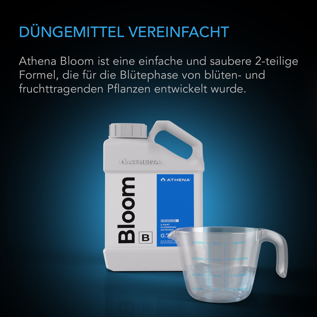 Athena Bloom Part-B - (3,8 Liter) Blüten-Hydrokultur-Nährstoff - Formel für die Blütephase von Frucht- & Blütenpflanzen