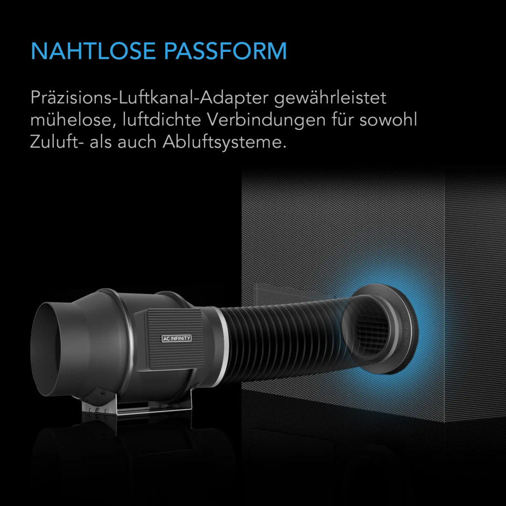 Grow-Zelt-Luftkanal-Belüfter, 2er-Pack – Lichtblockierende Twist-On-Luftauslässe mit integriertem Adapter, Insekten- & Staubfilter, Hoher Luftstrom, Passt auf Standard-150 mm-Luftkanal-Anschlüsse AC Infinity